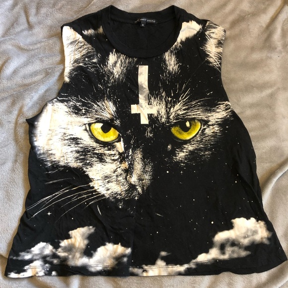 Truly Madly Deeply Tops - Dark Cat Muscle Tee